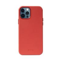 Crong Essential Cover - Etui ze skóry ekologicznej iPhone 12 Pro Max (czerwony)