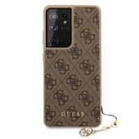 Guess 4G Charms Collection - Etui Samsung Galaxy S21 Ultra (brązowy)