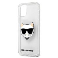 Karl Lagerfeld Choupette Head Glitter - Etui iPhone 12 / iPhone 12 Pro (srebrny)