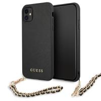 Guess Saffiano Chain - Etui iPhone 11 (czarny)