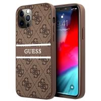 Guess 4G Printed Stripe - Etui iPhone 12 Pro Max (brązowy)