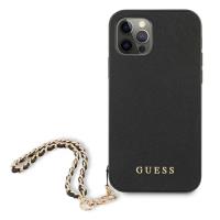Guess Saffiano Chain - Etui iPhone 12 Pro Max (czarny)