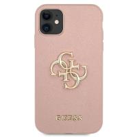 Guess Saffiano 4G Big Metal Logo - Etui iPhone 11 (różowy)