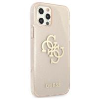 Guess Glitter 4G Big Logo - Etui iPhone 12 Pro Max (złoty)