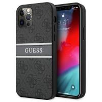 Guess 4G Printed Stripe - Etui iPhone 12 / iPhone 12 Pro (szary)