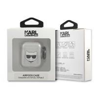 Karl Lagerfeld Choupette Head Glitter - Etui Airpods (srebrny)