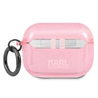 Karl Lagerfeld Choupette Head Glitter - Etui Airpods Pro (różowy)