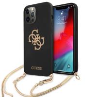 Guess 4G Big Logo Chain - Etui iPhone 12 / iPhone 12 Pro (czarny)