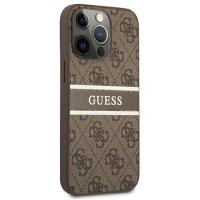 Guess 4G Printed Stripe - Etui iPhone 13 Pro (brązowy)