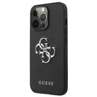 Guess Saffiano 4G Big Silver Logo - Etui iPhone 13 Pro (czarny)