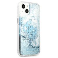Guess Liquid Glitter 4G Big Logo - Etui iPhone 13 mini (niebieski)