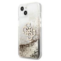 Guess Liquid Glitter 4G Big Logo - Etui iPhone 13 mini (złoty)