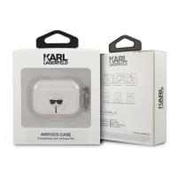 Karl Lagerfeld Karl Head Glitter - Etui Airpods Pro (srebrny)