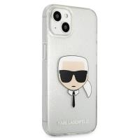 Karl Lagerfeld Karl's Head Glitter - Etui iPhone 13 (srebrny)