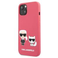 Karl Lagerfeld Silicone Karl & Choupette - Etui iPhone 13 (fuksja)