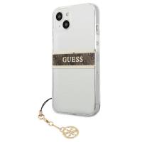 Guess 4G Stripe Brown Charm - Etui iPhone 13 mini (przezroczysty)