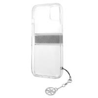 Guess 4G Stripe Grey Charm - Etui iPhone 13 mini (przezroczysty)