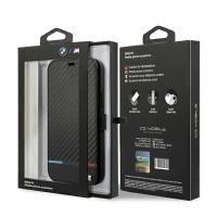 BMW Booktype M Carbon Stripe - Etui iPhone 13 Pro Max (czarny)