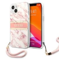 Guess Marble Strap - Etui iPhone 13 (różowy)