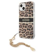 Guess Leopard Gold Chain - Etui iPhone 13 Mini