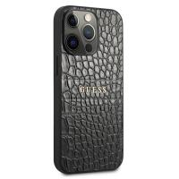 Guess Croco Stamp Lines - Etui iPhone 13 Pro Max (czarny)