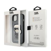 Karl Lagerfeld Saffiano Ikonik Patch - Etui iPhone 13 (srebrny)