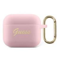 Guess Silicone Vintage Script - Etui Airpods 3 (różowy)