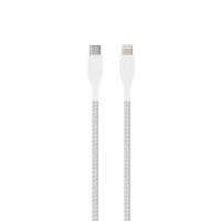 PURO Fabric Ultra Strong - Kabel w oplocie heavy duty USB-C / Lightning certyfikat MFi 1,2m (biały)