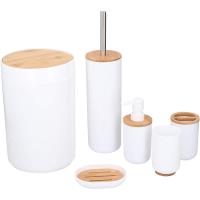 Alpina - Bambusowy zestaw akcesoriów łazienkowych 6 elementów