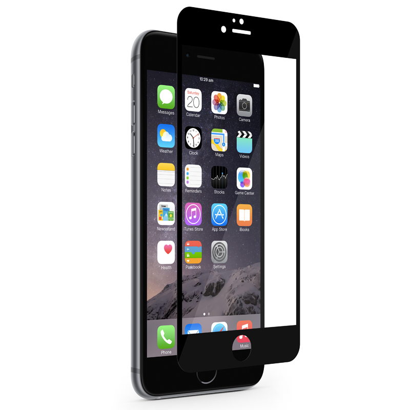 Moshi iVisor XT - Przezroczysta folia ochronna Full Face iPhone 6s Plus / iPhone 6 Plus (czarny) Moshi iVisor XT - Przezroczysta folia ochronna Full Face iPhone 6s Plus / iPhone 6 Plus (czarny)