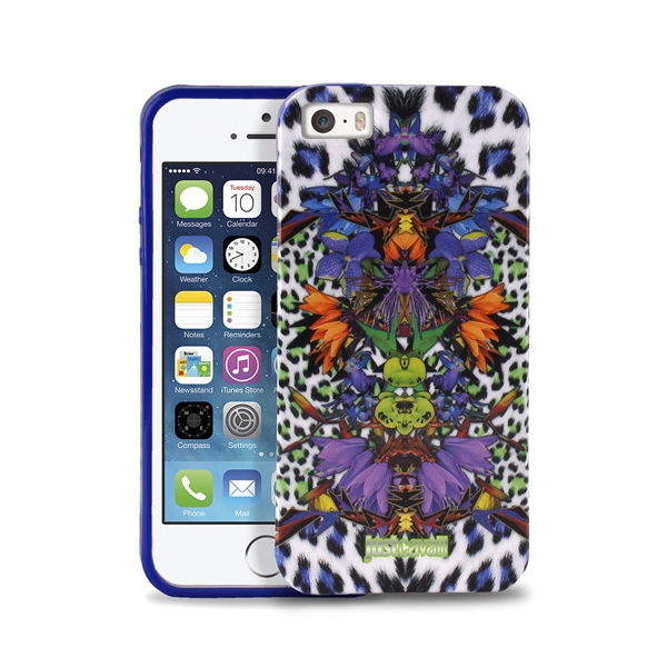 JUST CAVALLI Leopard Flower - Etui iPhone SE / iPhone 5s / iPhone 5 + tapeta QR (fioletowy) JUST CAVALLI Leopard Flower - Etui iPhone SE / iPhone 5s / iPhone 5 + tapeta QR (fioletowy)