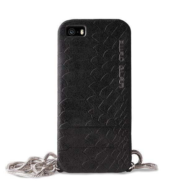 PURO GLAM Chain - Etui iPhone 6 z 2 kieszeniami na karty w/silver chain (czarny) PURO GLAM Chain - Etui iPhone 6 z 2 kieszeniami na karty w/silver chain (czarny)