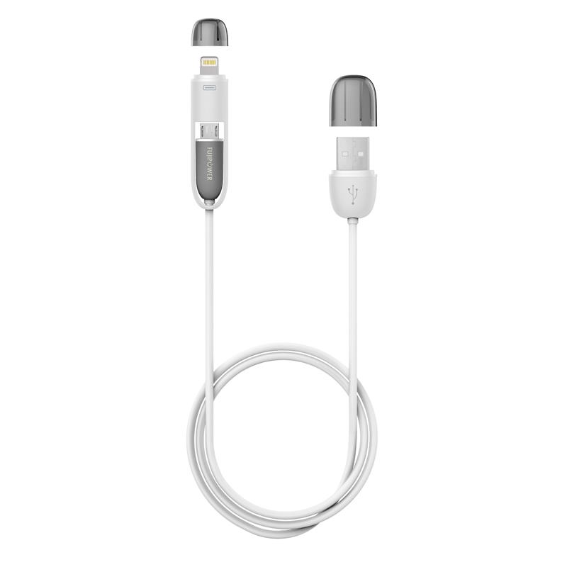 FUJIPOWER Kabel połączeniowy Micro USB & Lightning 1MT 1A (biały) FUJIPOWER Kabel połączeniowy Micro USB & Lightning 1MT 1A (biały)