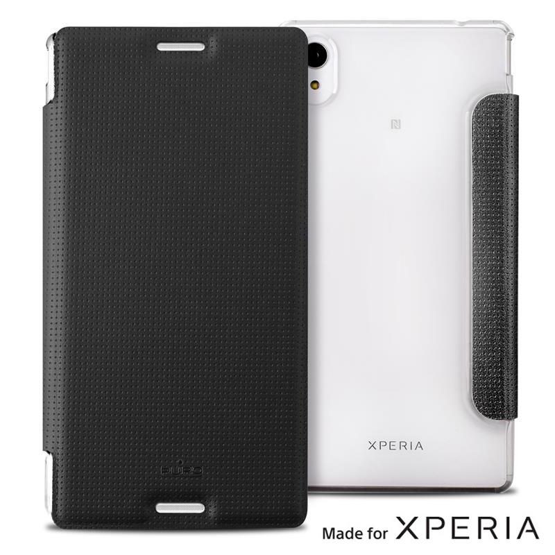 PURO Booklet Wallet Case - Etui Xperia M4 AQUA z kieszenią na kartę (czarny/przezroczysty tył) PURO Booklet Wallet Case - Etui Xperia M4 AQUA z kieszenią na kartę (czarny/przezroczysty tył)