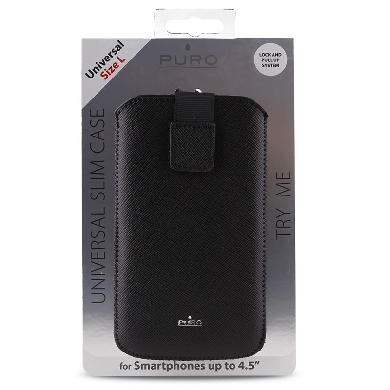 PURO Essential Slim - Etui uniwersalne do smartfonów rozmiar L (czarny) PURO Essential Slim - Etui uniwersalne do smartfonów rozmiar L (czarny)