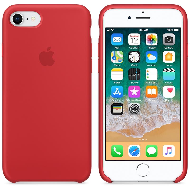 Apple Silicone Case - Silikonowe etui iPhone 8 / 7 (czerwony) (PRODUCT)RED Apple Silicone Case - Silikonowe etui iPhone 8 / 7 (czerwony) (PRODUCT)RED