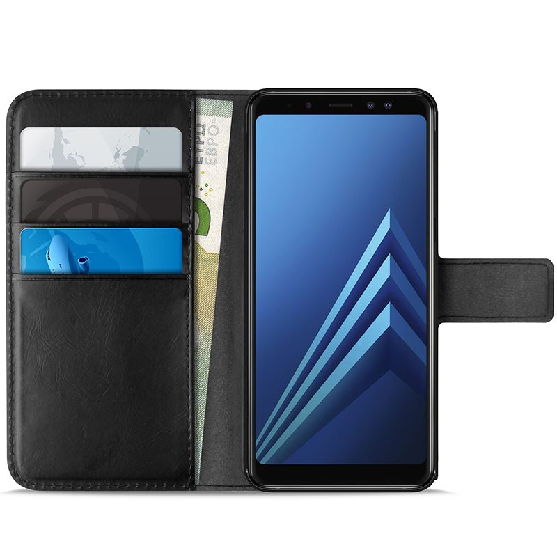 PURO Booklet Wallet Case - Etui Samsung Galaxy A8 (2018) z kieszeniami na karty + stand up (czarny) PURO Booklet Wallet Case - Etui Samsung Galaxy A8 (2018) z kieszeniami na karty + stand up (czarny)