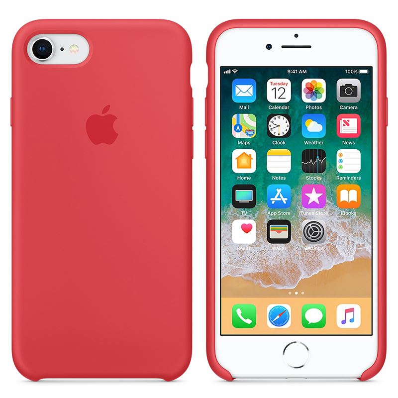 Apple Silicone Case - Silikonowe etui iPhone 8 / 7 (czerwona malina) Apple Silicone Case - Silikonowe etui iPhone 8 / 7 (czerwona malina)