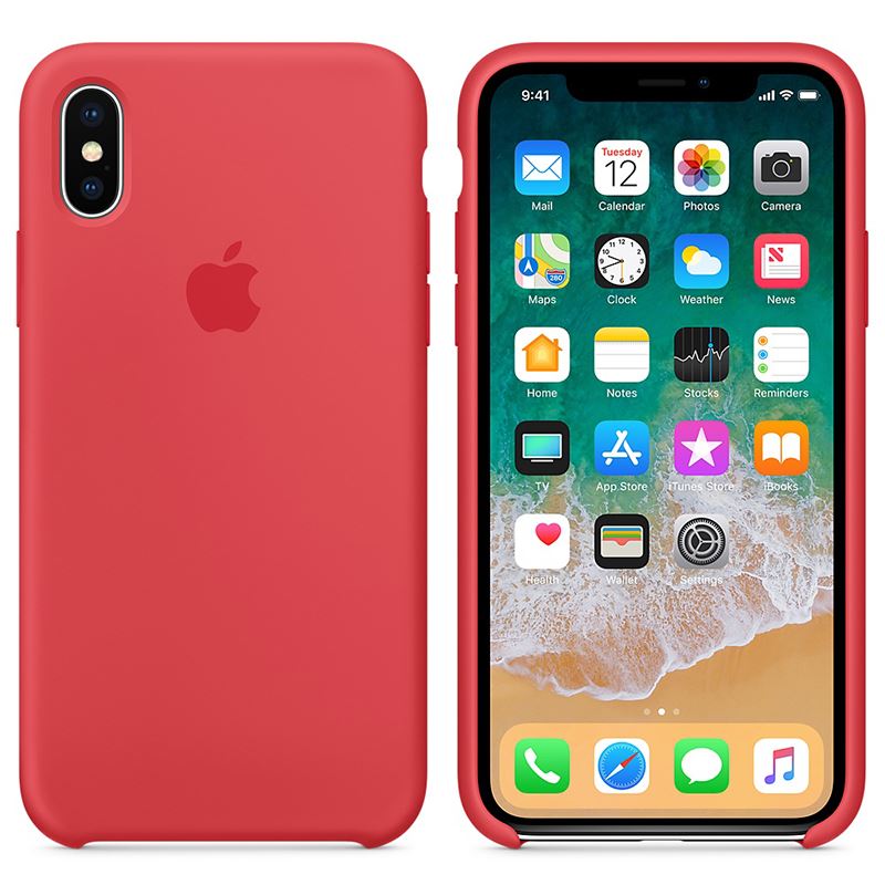 Apple Silicone Case - Silikonowe etui iPhone X (czerwona malina) Apple Silicone Case - Silikonowe etui iPhone X (czerwona malina)