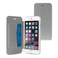 PURO Booklet Wallet Case - Etui iPhone 6s Plus / iPhone 6 Plus z kieszenią na kartę (srebrny/przezroczysty tył)