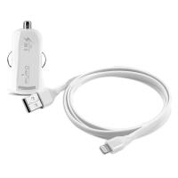 PURO Mini ładowarka samochodowa Apple 1A z płaskim, odpinanym kablem Lightning MFi (biały) PURO Mini ładowarka samochodowa Apple 1A z płaskim, odpinanym kablem Lightning MFi (biały)