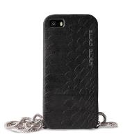 PURO GLAM Chain - Etui iPhone 6 z 2 kieszeniami na karty w/silver chain (czarny)