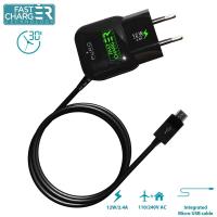 PURO Mini Travel Fast Charger - Przenośna ładowarka sieciowa z kablem Micro USB 2.4 A (czarny) PURO Mini Travel Fast Charger - Przenośna ładowarka sieciowa z kablem Micro USB 2.4 A (czarny)