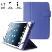 PURO Universal Booklet Easy - Etui tablet 7'' w/Folding back + stand up + Magnetic Closure (granatowy)