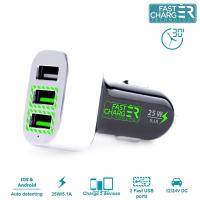 PURO Mini Car Fast Charger - Ładowarka samochodowa 3 x USB, 5.1 A (czarny)