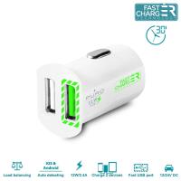 PURO Mini Car Fast Charger - Uniwersalna ładowarka samochodowa 2 x USB, 2.4 A (biały) PURO Mini Car Fast Charger - Uniwersalna ładowarka samochodowa 2 x USB, 2.4 A (biały)