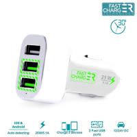 PURO Mini Car Fast Charger - Ładowarka samochodowa 3 x USB, 5.1 A (biały) PURO Mini Car Fast Charger - Ładowarka samochodowa 3 x USB, 5.1 A (biały)