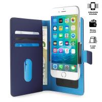 PURO Smart Wallet - Uniwersalne etui z uchwytem do robienia zdjęć z kieszonkami na karty i pieniądze, rozmiar L (niebieski)