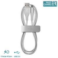 PURO Braided Cable - Kabel Micro USB + klips + Aluminum Connector 1m (Silver) PURO Braided Cable - Kabel Micro USB + klips + Aluminum Connector 1m (Silver)