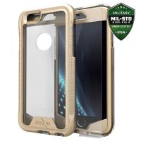 Zizo ION Cover - Pancerne etui iPhone 6s / iPhone 6 + szkło 9H na ekran (złoty/przezroczysty)
